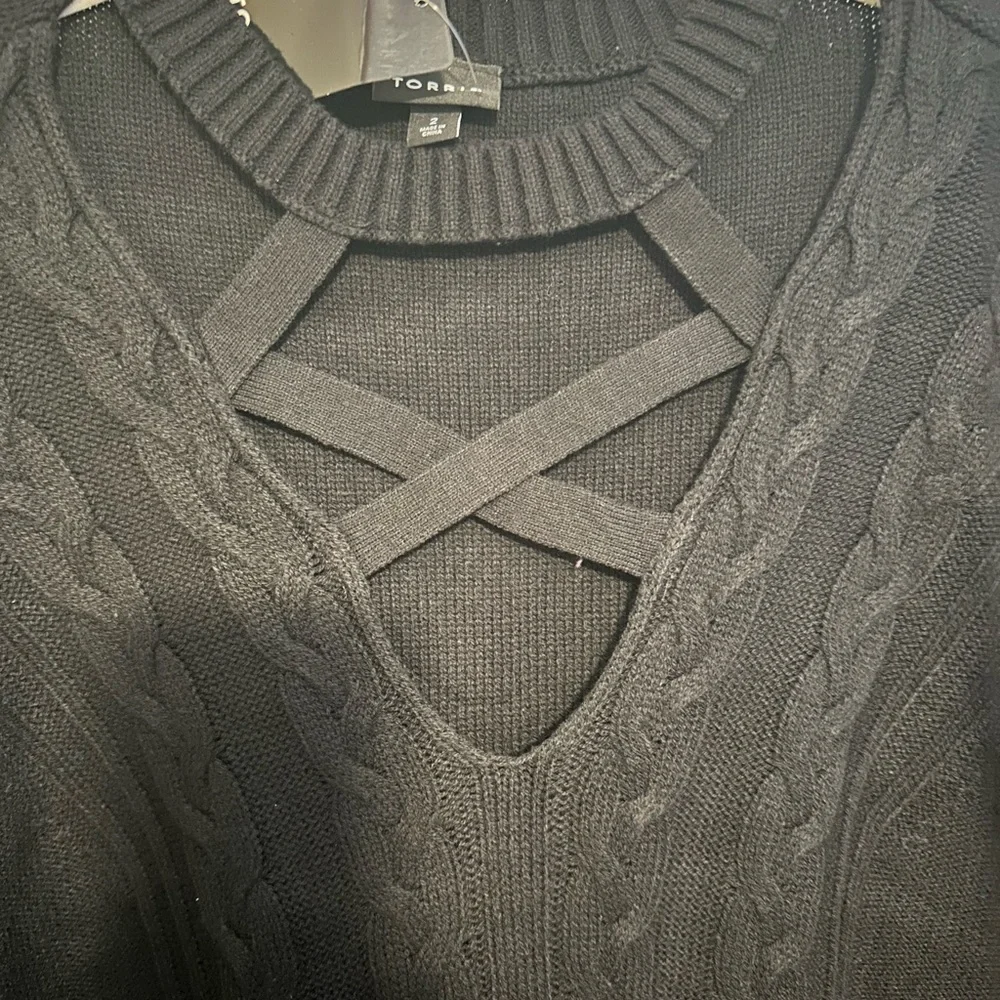 NWT Torrid Black Cable Cage Long Sleeve Pullover Sweater Size 2 (2X) - Picture 13 of 13